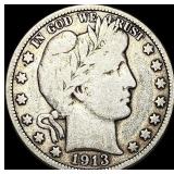 1913 Barber Half Dollar NICELY CIRCULATED