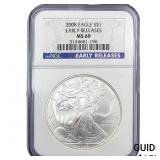 2008 Silver Eagle NGC MS69