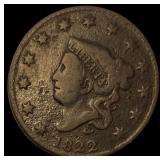 1822 Coronet Head Large Cent NICELY CIRCULATED