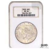 1923 Silver Peace Dollar NGC MS64
