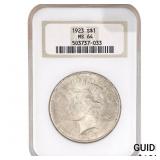 1923 Silver Peace Dollar NGC MS64