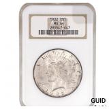 1922 Silver Peace Dollar NGC MS64