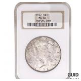 1922 Silver Peace Dollar NGC MS64