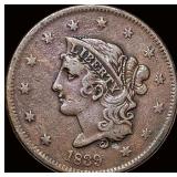 1839 Coronet Head Large Cent ABOUT  UNCIRCULATED