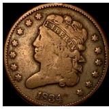 1834 Classic Head Half Cent NICELY CIRCULATED