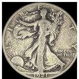1921-S Walking Liberty Half Dollar LIGHTLY  CIRCU