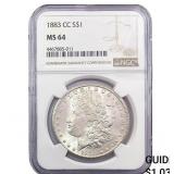 1883-CC Morgan Silver Dollar NGC MS64