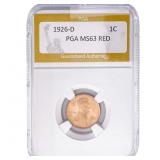 1926-D Wheat Cent PGA MS63 Red