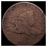 1857 Copper-Nickel Flying Eagle Cent LIGHTLY CIRCU