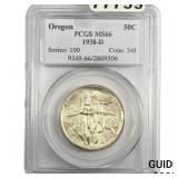 1938-D Oregon Trail Half Dollar PCGS MS66