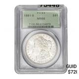 1881-S Morgan Silver Dollar PCGS MS66