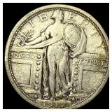 1917 Type 1 Standing Liberty Quarter NEARLY  UNCI