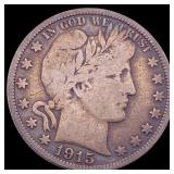 1915 Barber Half Dollar LIGHTLY CIRCULATED