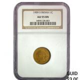 1909-S Indian Head Cent NGC AU55 BN