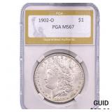 1902-O Morgan Silver Dollar PGA MS67