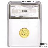 1910 $2.50 Gold Quarter Eagle NGS MS65