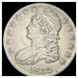 1832 Silver Capped Bust Half Dollar NEARLY  UNCIR