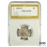 1923-S Buffalo Nickel PGA AU58
