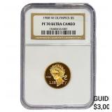 1988-W .2419oz Gold $5 Olympics NGC PF70 UC