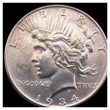 1934 Peace Silver Dollar CLOSELY UNCIRCULATED