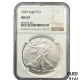 2025 Silver Eagle NGC MS69