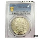 1928-S Silver Peace Dollar PCGS MS62