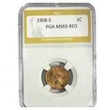 1908-S Indian Head Cent PGA MS65 RED
