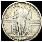 1917 Type 1 Standing Liberty Quarter NEARLY UNCIR