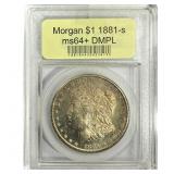 1881-S Morgan Silver Dollar USCG MS64+ DMPL