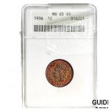 1906 Indian Head Cent ANACS MS65 RB