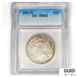 1941-S Walking Liberty Half Dollar ICG MS65