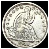 1838 Silver Seated Liberty Dime CHOICE AU