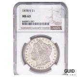 1878-S Morgan Silver Dollar NGC MS63