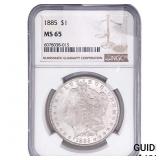 1885 Morgan Silver Dollar NGC MS65