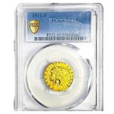 1911-S $5 Gold Half Eagle PCGS XF45
