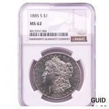 1885-S Morgan Silver Dollar NGC MS62