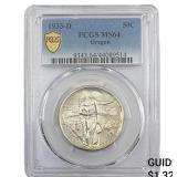 1933-D Oregon Trail Half Dollar PCGS MS64