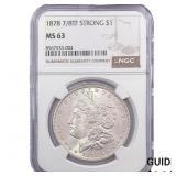 1878 7/8TF Morgan Silver Dollar NGC MS63