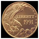 1991-W Gold $5 Mount Rushmore Commemorative SUPERB