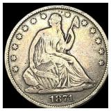 1871-S Silver Half Dollar LIGHTLY CIRCULATED
