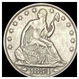 1854 Arrows Seated Liberty Half Dollar  UNCIRCULA