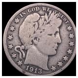 1913 Barber Half Dollar LIGHTLY CIRCULATED