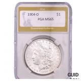 1904-O Morgan Silver Dollar PGA MS65