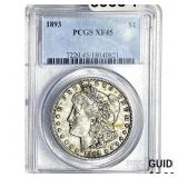 1893 Morgan Silver Dollar PCGS XF45