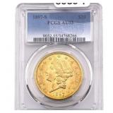 1897-S $20 Gold Double Eagle PCGS AU55