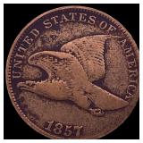 1857 Copper-Nickel Flying Eagle Cent LIGHTLY CIRCU
