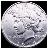 1934 Peace Silver Dollar CLOSELY UNCIRCULATED