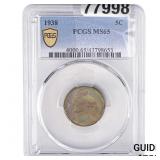 1938 Jefferson Nickel PCGS MS65