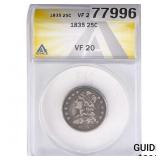 1835 Capped Bust Quarter ANACS VF20