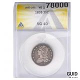 1835 Capped Bust Quarter ANACS VG10